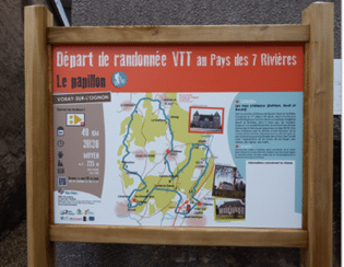Photo du panneau de randonnée VTT au Pays des 7 Rivières